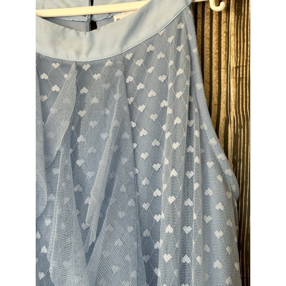 Disney Princess Blue Dress Costume Halloween Elsa Ruffles Mesh Girls Sz L 14/16 - Picture 2 of 10